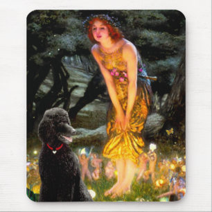 Tapis De Souris Poodle noir standard mi-éve (T)