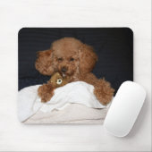 Tapis de souris Poodle roux - Endormi (Avec souris)