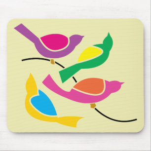 Tapis De Souris Pop Art Abstrait Song Birds