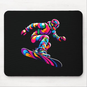 Tapis De Souris Pop Art coloré Snowboard Snowboard Snowboard Snowb