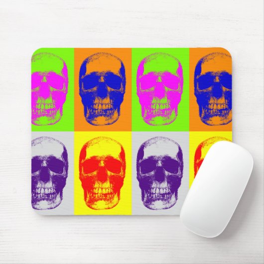 Tapis De Souris Pop Art Skull (Avec souris)