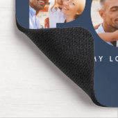 Tapis De Souris Pop multi photo typographie moderne marine bleu (Coin)