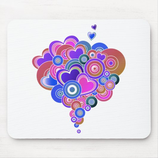 Tapis De Souris PopArt Coeurs violets (Devant)