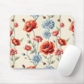 Tapis De Souris Poppy et Dahlia (Avec souris)