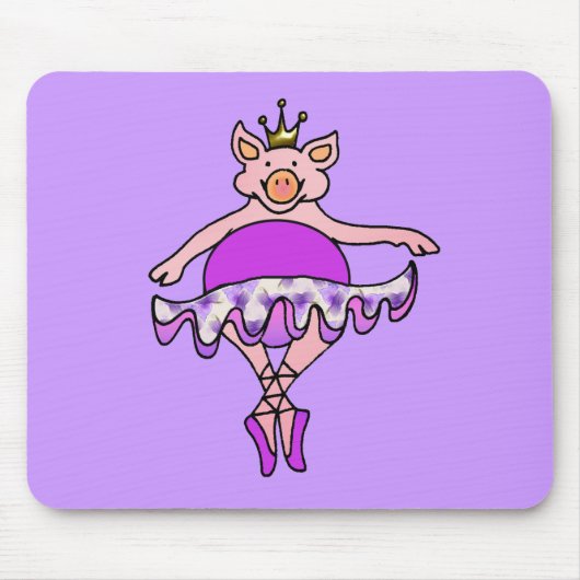 Tapis De Souris Porc de danse dans le tutu (Devant)