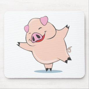 Tapis De Souris Porc joyeux de danse