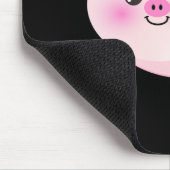 Tapis De Souris Porc rose mignon sur le noir (Coin)