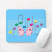 Tapis De Souris Porcelets de danse : Nous aimons la musique (Avec souris)