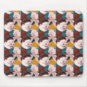Tapis De Souris Porcs avec le motif de casquettes