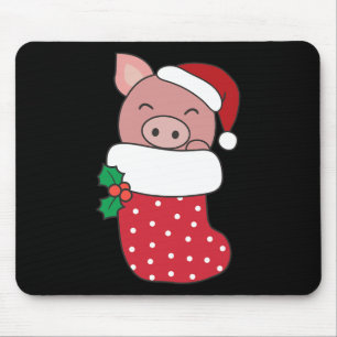 Tapis De Souris Porcs Mignons Dans Les Bas De Noël Pour Cochon De