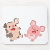 Tapis De Souris Porcs mignons Mousepad de bande dessinée de danse (Devant)