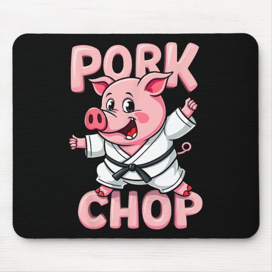 Tapis De Souris Pork Chop Funny Karate Pig Martial (Devant)
