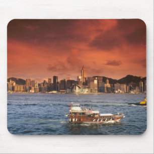 Tapis De Souris Port de Hong Kong au coucher du soleil