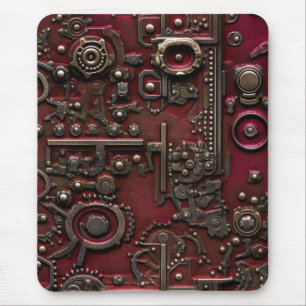 Tapis De Souris Porte à vapeur victorienne rouge Bourgogne