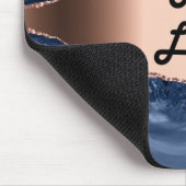 Tapis De Souris Porte bleu marbre rose or logo d'entreprise (Coin)