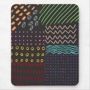 Tapis De Souris porte - bloc noir doodle