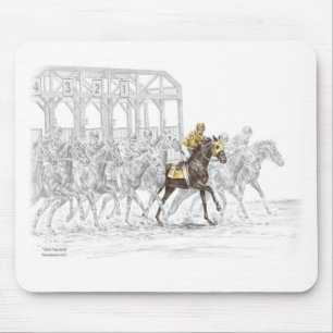Tapis De Souris Porte de départ de la course de cheval