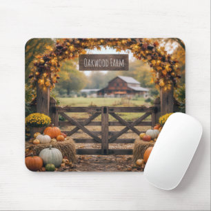 Tapis De Souris Porte de ferme d'automne avec arche