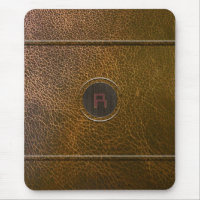 Porté en cuir Brown Look-Custom Initial