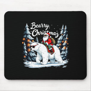Tapis De Souris Porte Noël Funny Père Noël Polar Bear Ride Chris