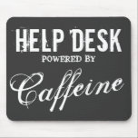 Tapis De Souris Porte-souris du bureau d'aide amusant | Humour de<br><div class="desc">Support de dépannage alimenté par la caféine souris pad Drôle idée cadeau pour les amateurs de café et les accros de caféine au travail. Humour à café pour les employés de bureau et les employés de bureau. Fantaisie et couleurs personnalisables de l'emploi. Vintage regard en détresse.</div>