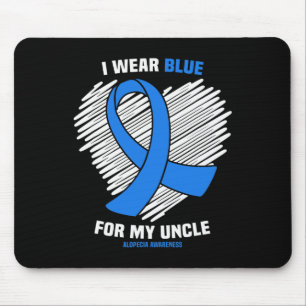 Tapis De Souris Porter le bleu pour mon oncle Alopécie Sensibilisa