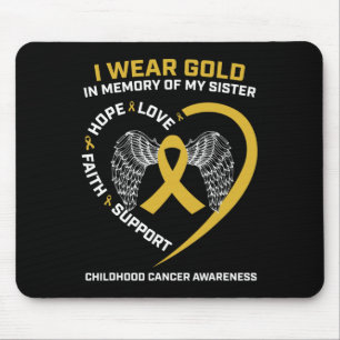 Tapis De Souris Portez De L'Or En Mémoire De Ma Soeur Cancer De L'