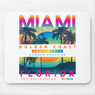 Tapis De Souris Portez des t-shirts Miami Florida Miami Colorful S