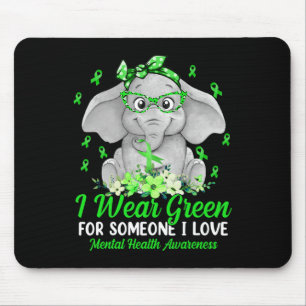Tapis De Souris Portez le vert pour la sensibilisation à la santé 