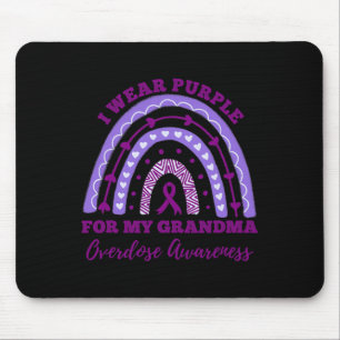 Tapis De Souris Portez le violet pour ma grand-mère, la pluie de s