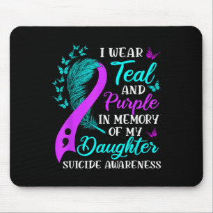 Tapis De Souris Portez Turquoise Violet En Mémoire De Mon Suicide
