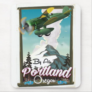 Tapis De Souris Portland, Oregon affiche de voyage vintage
