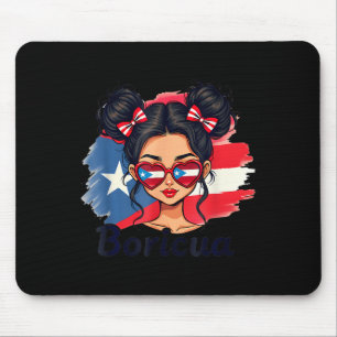 Tapis De Souris Porto Rico Messy Bun d'Héritage Hispanique Porto R