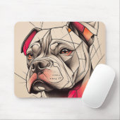 Tapis De Souris Portrait Abstrait Pit Bull (Avec souris)