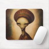 Tapis De Souris Portrait Alien antique (Avec souris)