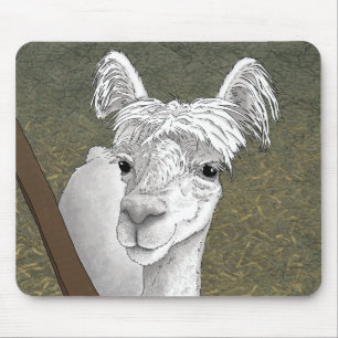 Tapis De Souris Portrait d'alpaca 2