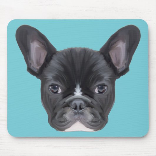Tapis De Souris Portrait d'art de Bulldog en France (Devant)