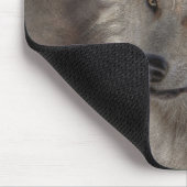 Tapis De Souris Portrait d'art de la faune du loup gris argent (Coin)