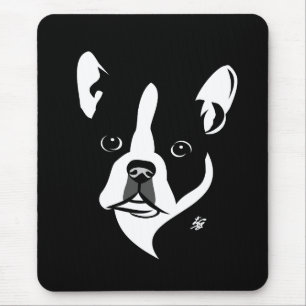 Tapis De Souris Portrait de Boston Terrier noir et blanc