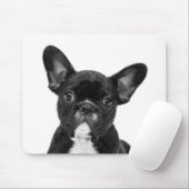 Tapis De Souris Portrait de Buldog en français noir et blanc (Avec souris)