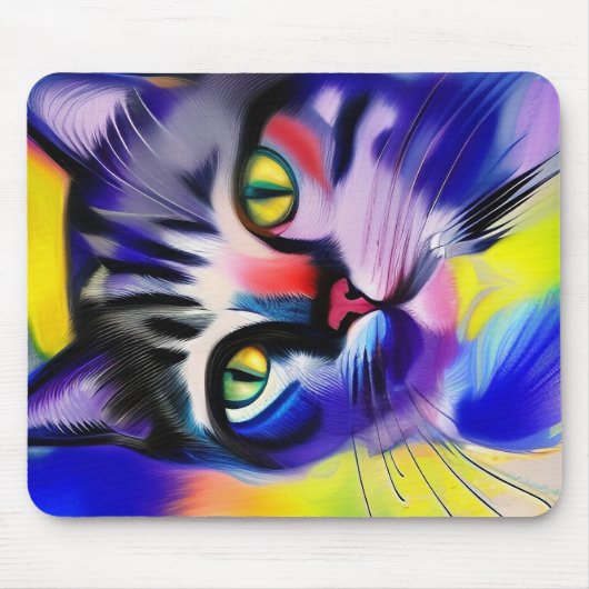 Tapis De Souris Portrait de chat (Devant)