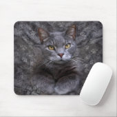 Tapis De Souris Portrait de chat gris (Avec souris)