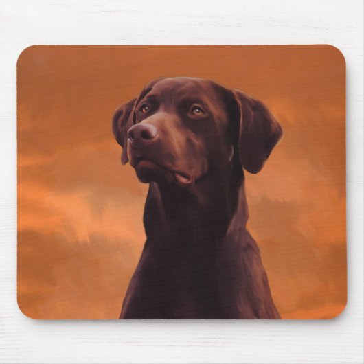 Tapis De Souris Portrait de chien du Labrador noir (Devant)
