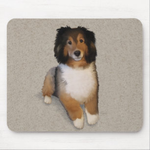 Tapis De Souris Portrait de chien mélange Sheltie