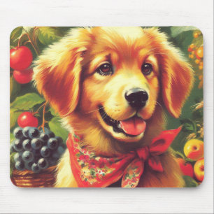 Tapis De Souris Portrait de chiot Vintage