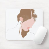 Tapis De Souris Portrait de contours moderne (Avec souris)