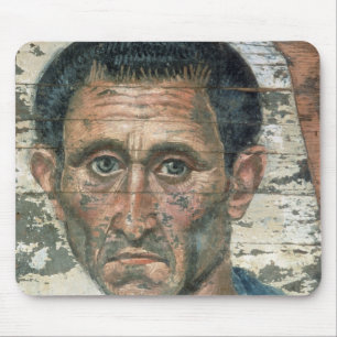 Tapis De Souris Portrait de Fayum d'un homme dans un manteau bleu,