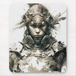 Tapis De Souris Portrait de guerrier Peinture aventure historique