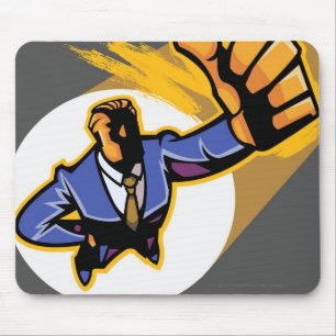 Tapis De Souris Portrait de jeune homme montrant des pouces