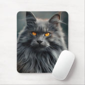 Tapis De Souris Portrait de majestueux chat à longs poils (Avec souris)